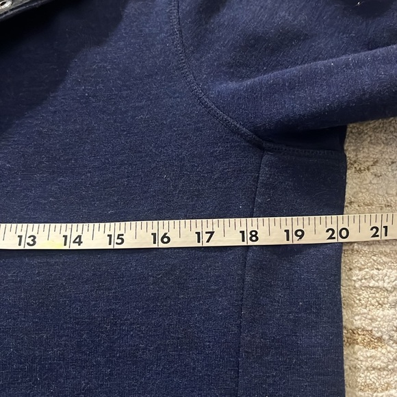 NAU Men Medium Wool Blend Navy Indigo Pullover Hooded Sweater - Picture 6 of 9